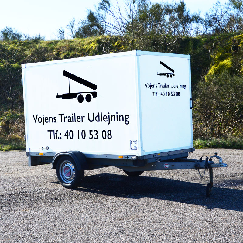 Bluebell montage udlejeren Flytte trailer - lille boks - Lej den hos Vojens Trailerudlejning for 275  kr.
