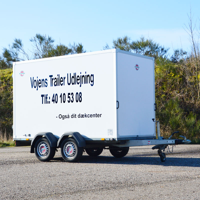 Flytte trailer stor - Lej den hos Vojens Trailerudlejning for 375 kr.