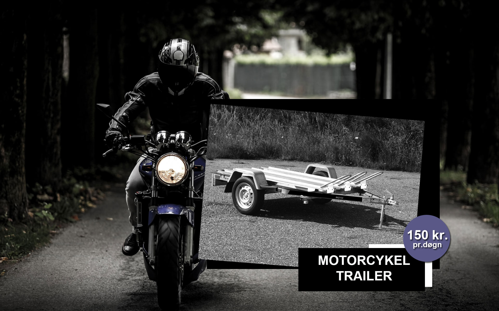 Lej en motorcykel trailer - MC trailer hos Vojens Trailerudlejning